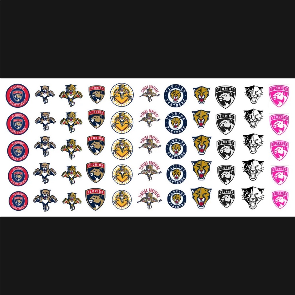Panthers 💌BO/GO$6 🏒 Florida Panthers Nail Transfer Decals hockey - Picture 2 of 4